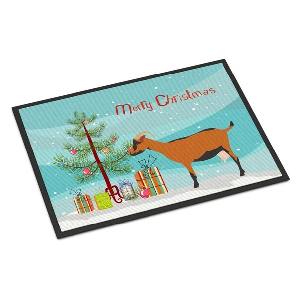 Carolines Treasures Oberhasli Goat Christmas Indoor or Outdoor Mat, 24 x 36 in. BB9255JMAT - main